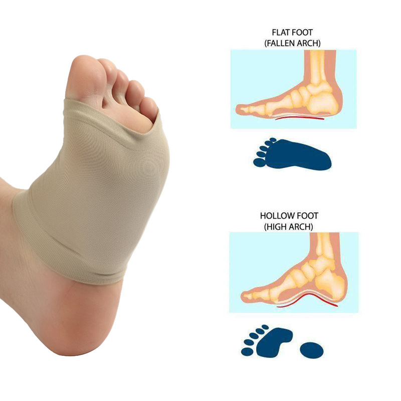 Factory spot Lycra high elastic foot arch collapse support foot pad flat foot correction triangle Oval foot socks cover