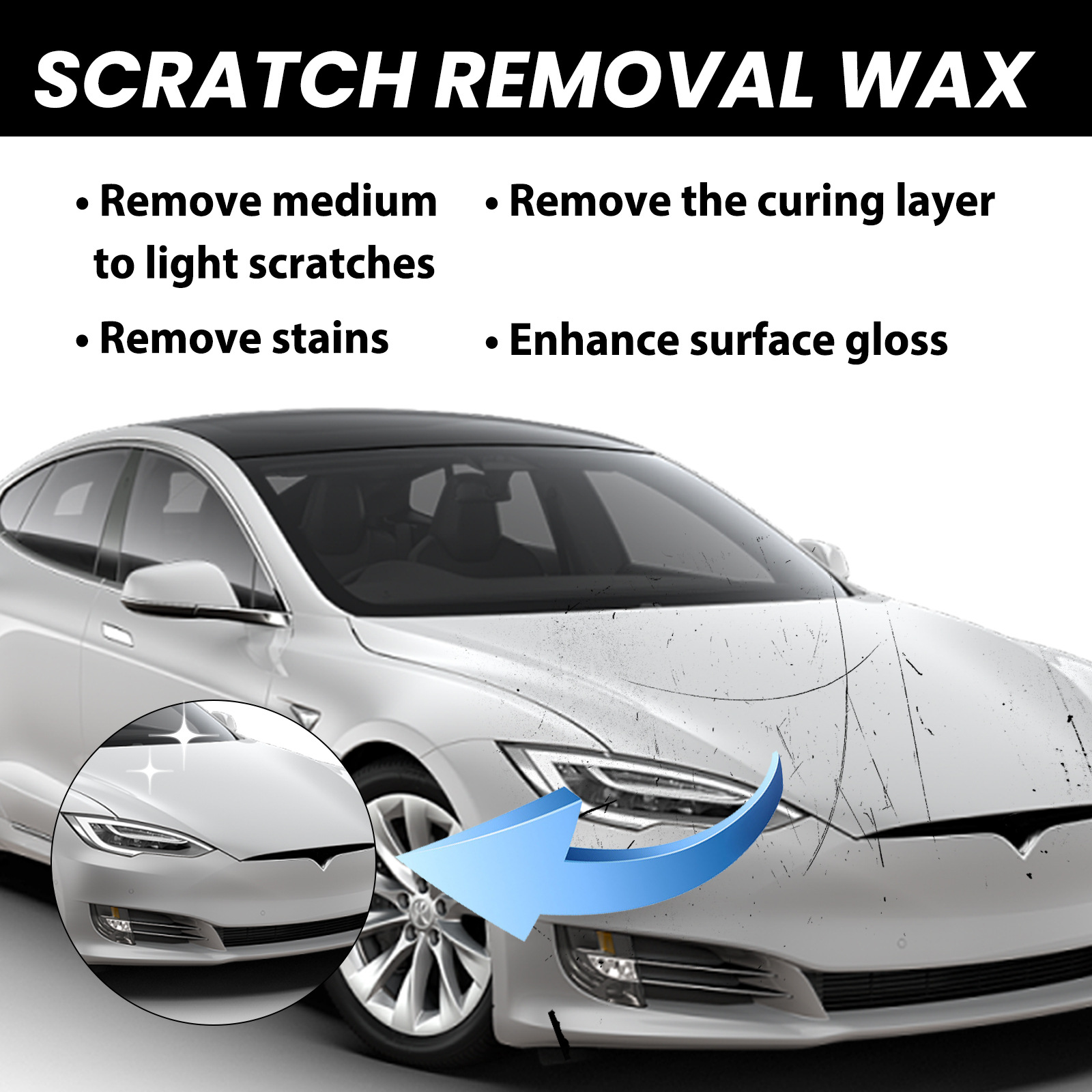 Rayhong Car Scratch Wax, Paint Protection Polish, Scratch Removal, Surface Maintenance, Paint Repair, Cleaning, Degreasing, Abrasive Agent