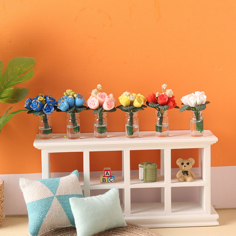 miniature food play rose potted flower arrangement 12 points model ob11 doll house dollhouse accessories diy scene
