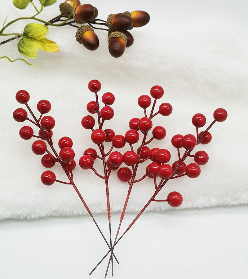 7/12 Christmas fruit foam red fruit Holly fruit simulation Red Berry home decoration red fruit skewer