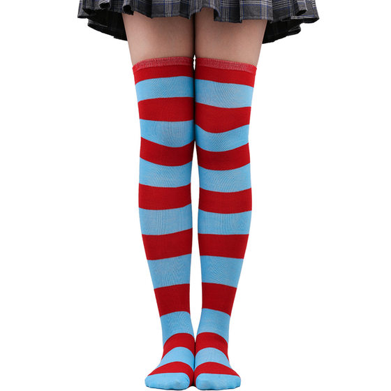 Cross Border Striped Socks Thigh Socks Women Japanese and Korean Style Stockings Over the Knee Halloween cosplay Performance Zebra Stockings
