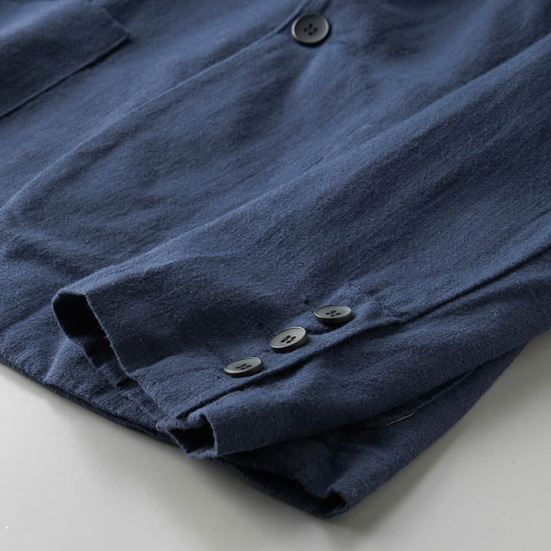 Spring and Autumn thickened linen cotton casual suit men's daily wear casual suit 502