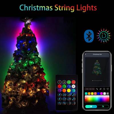 Cross-border RGB Intelligent Point Control Magic color leather line light string APP Bluetooth Christmas holiday decoration outdoor atmosphere lights