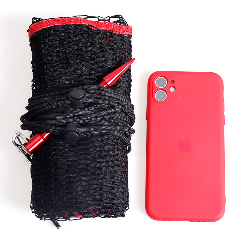 Grain and wheat gummed fish protection aluminum alloy ground plug wild fishing net pocket portable fish bag folding fish basket