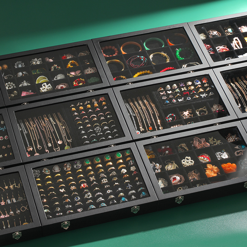 Large capacity jewelry storage box jewelry box jewelry display box earrings necklace bracelet bracelet ring box