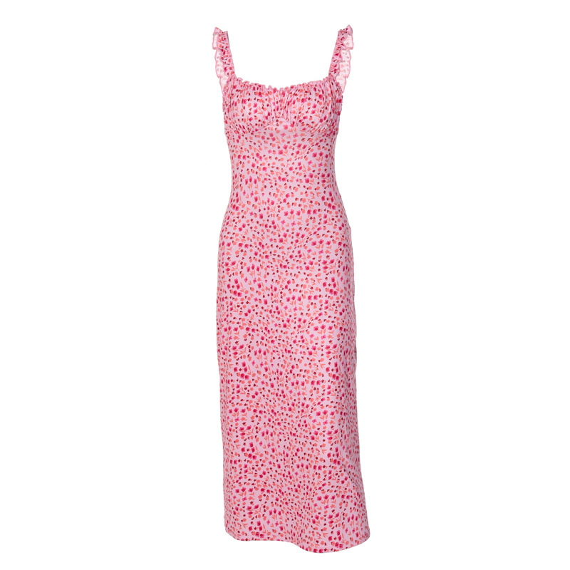 Women's New 2024 Spring Sexy Bohemian Vacation Style Small Floral Sling Dress for Women