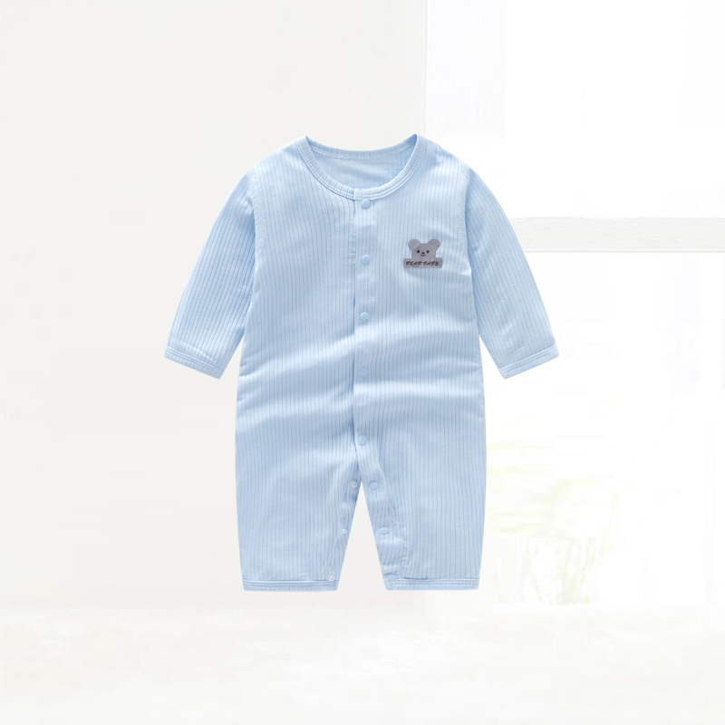 In stock wholesale baby jumpsuit men and women baby modal pajamas thin split long sleeve romper summer wear