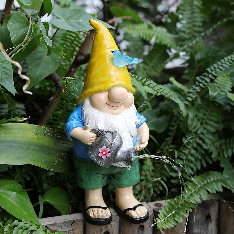 Cross-border pastoral style dwarf decoration outdoor courtyard lawn lamp gardening decoration creative gift sculpture decoration