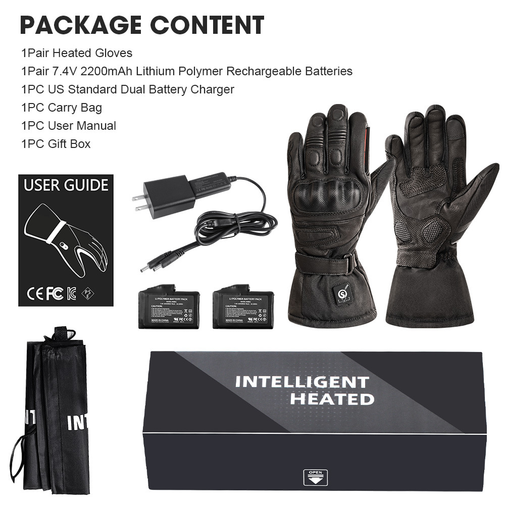 Electric heating gloves electric motorcycle fleece-lined men and women warm thickened cold-proof riding windproof heating rechargeable