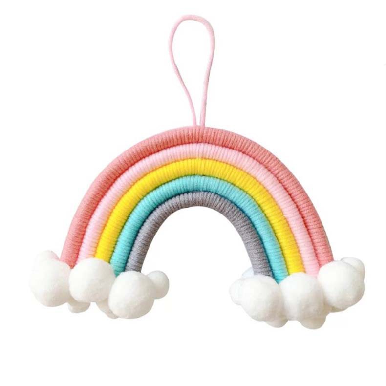 ins Decoration Nordic Style Clouds Rainbow Home Decoration Children's Room Decoration Pendant Woven Hanging Wall Decoration Hanging Decoration