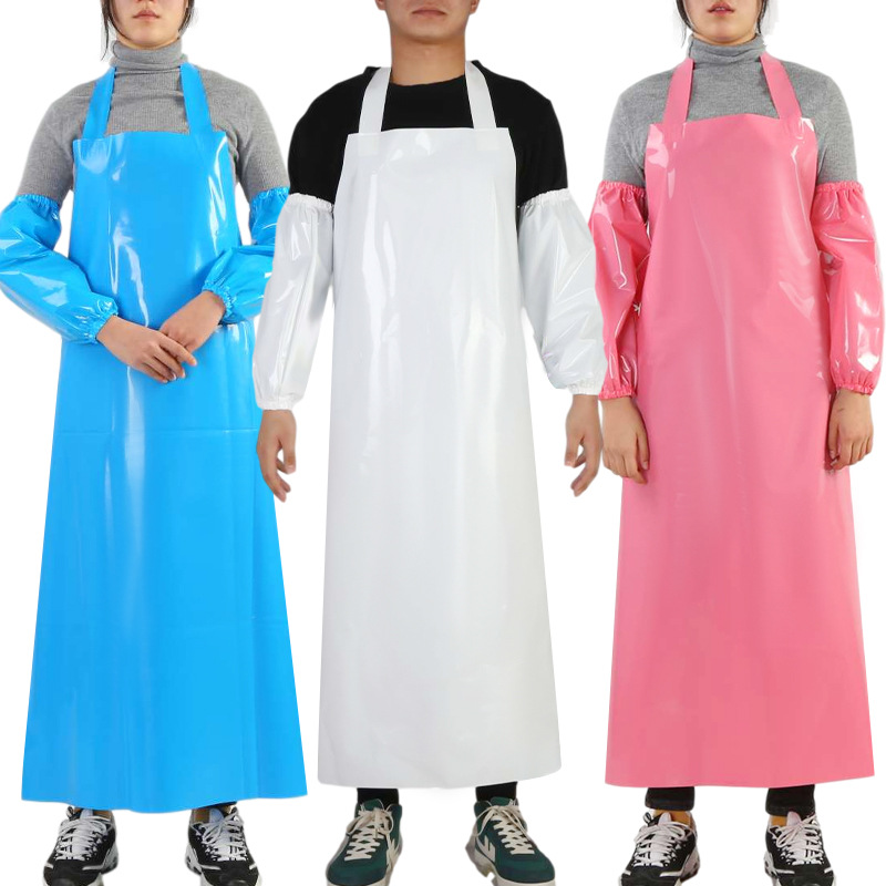 TPU Waterproof apron sleeve anti-oil acid and alkali resistant soft bib slaughtering aquatic food apron soft leather waterproof apron