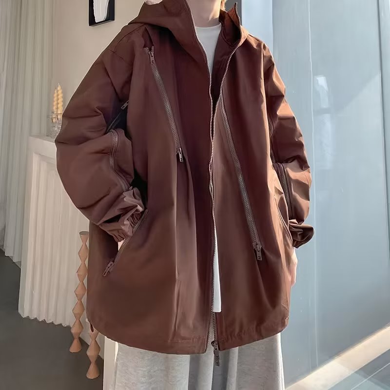 Coat men's fashion brand American hiphop spring and autumn loose trendy Hong Kong style workwear jacket men's Ruan handsome rush clothes