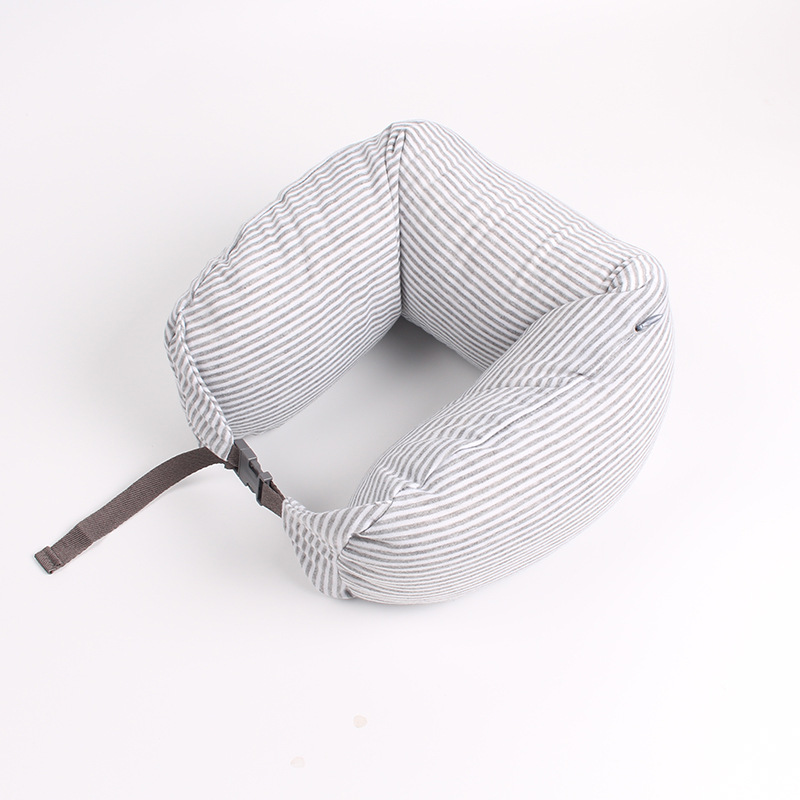 Japanese-style Foam Particle Pillow Pure Cotton Multi-function Travel Pillow u-shaped Neck Protection Pillow for Car and Airplane Pillow Non-printed u-shaped Pillow