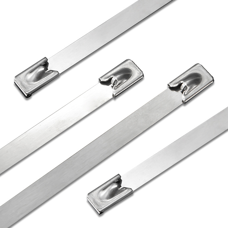 201/304 stainless steel tie metal tie self-locking Marine tie strong white steel tie cable tie