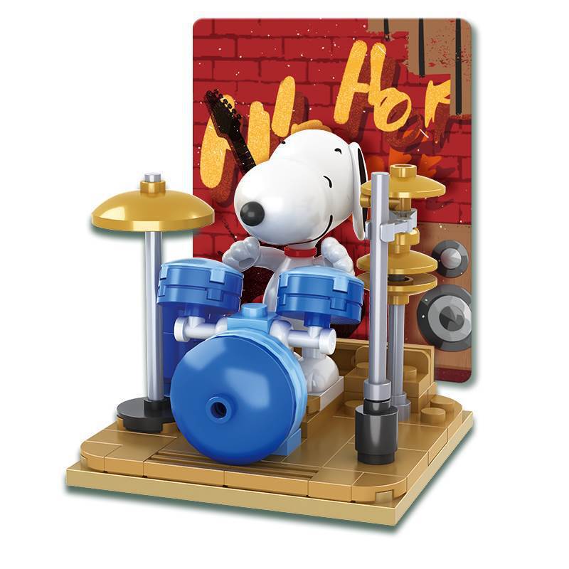 Heng San and S016 clasp domestic building blocks genuine Snoopy blind box Tide play scene assembled toy children's gift