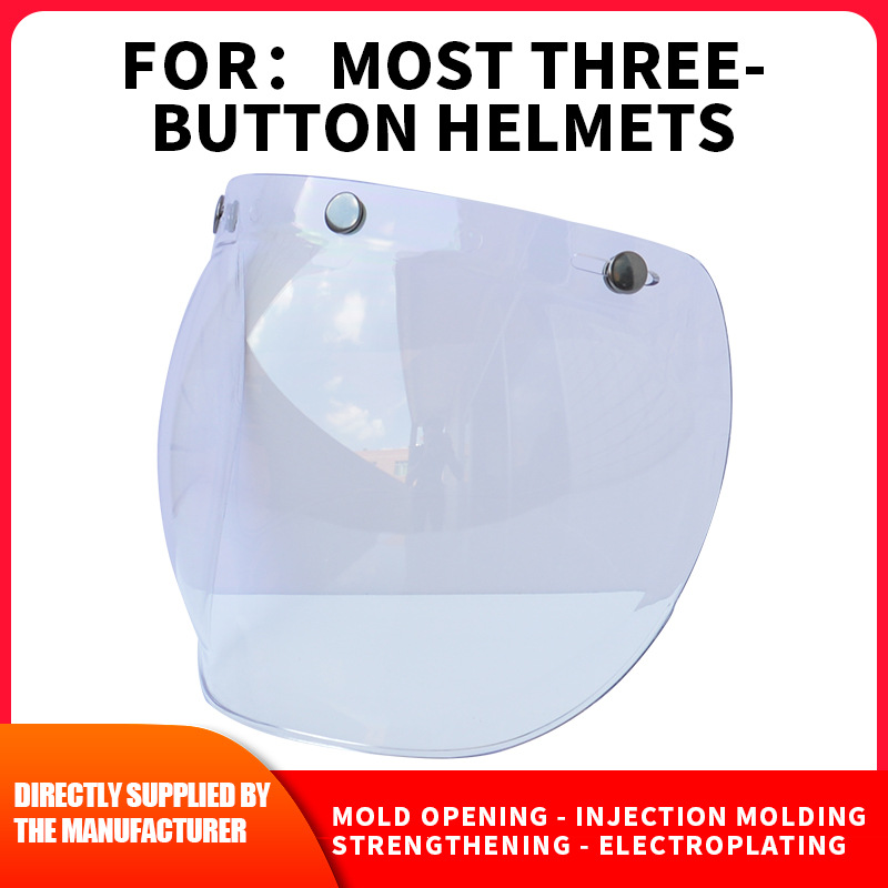 Spot new motorcycle helmet bubble lens button helmets lens retro Harley sun visor