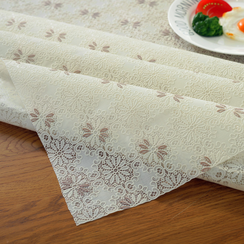 PVC tablecloth waterproof and oil-proof transparent table mat wash-free coffee table cloth crystal plate soft glass cover lace table cloth