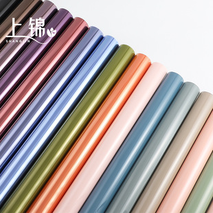 Rolling crystal glass paper color semi -transparent jelly film flower bouquet packaging paper flower art bag flower paper