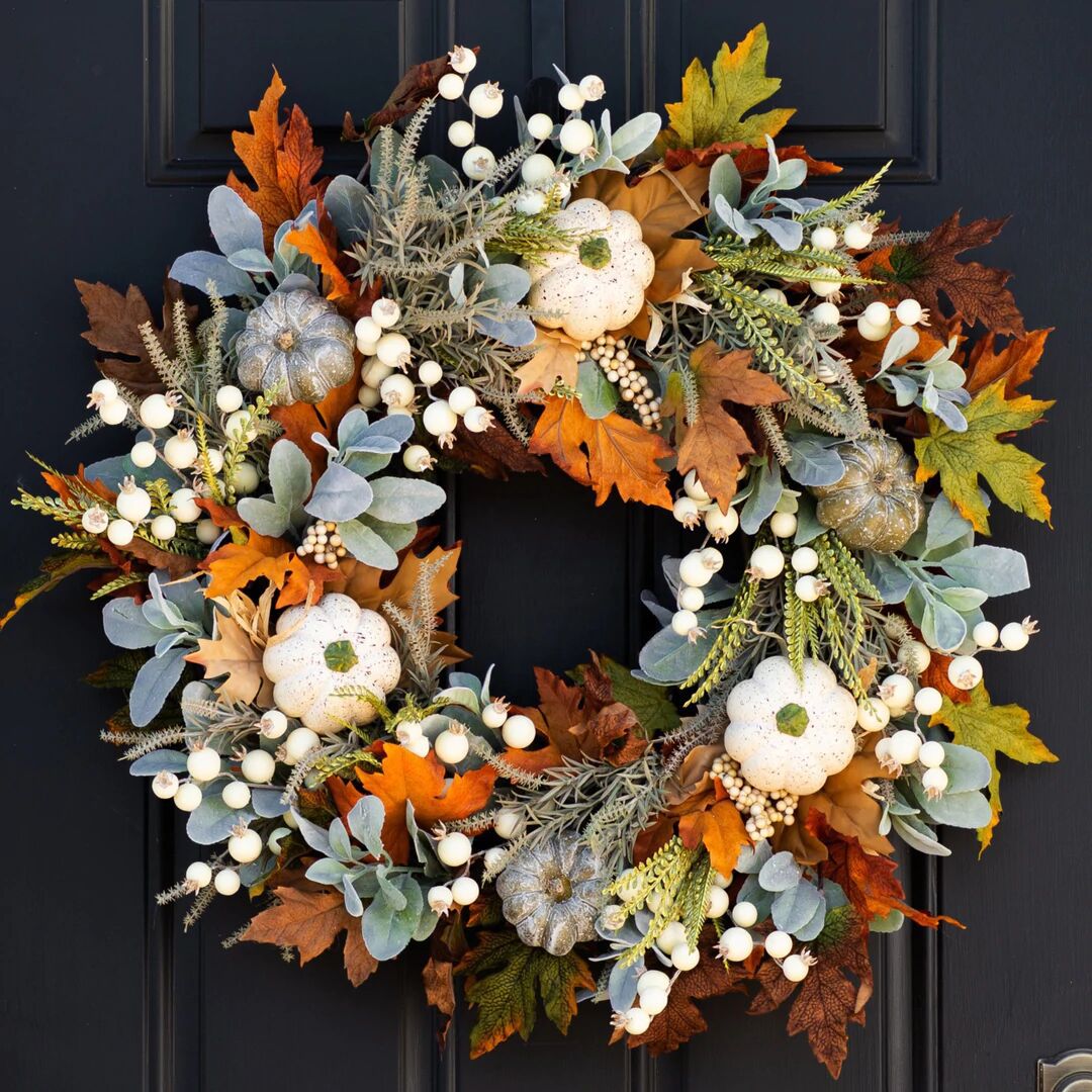 Estación independiente transfronteriza, Halloween, Acción de Gracias, Navidad, guirnalda de pared, hoja de escarcha, calabaza, color otoñal, guirnalda colgante, decoración de puerta_voghion.com