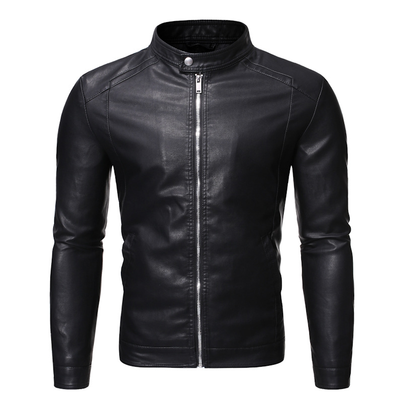 [Plus velvet // thin] Foreign trade new men's leather jacket men's cross-border autumn and winter motorcycle casual coat men's clothing