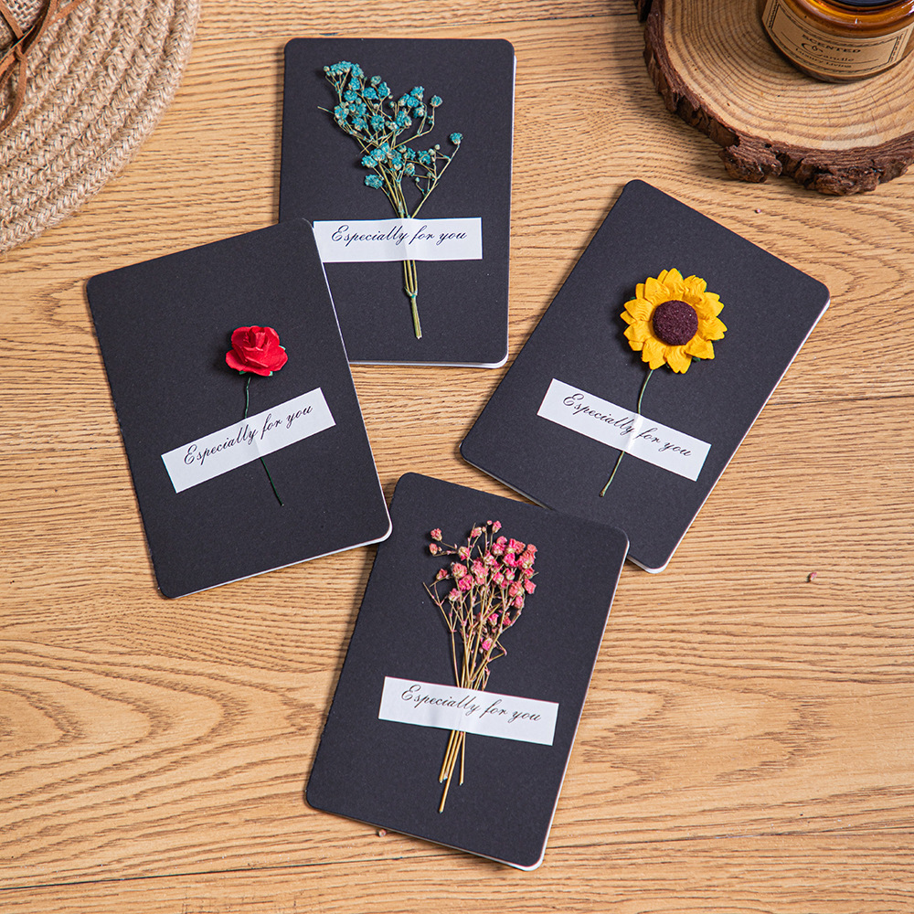 Creative dried flower greeting card birthday gift card Thanksgiving mother blessing Valentine's Day Mother's Day small card wholesale
