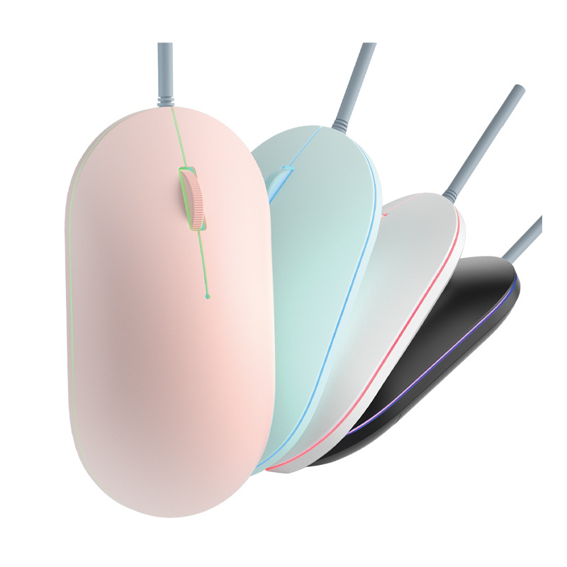 Mouse wired mute silent home office laptop desktop boys and girls luminous cute universal mouse