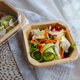 Disposable Kraft paper lunch box takeaway fruit cutting box fruit packing box dessert light food salad octagonal Bento paper bowl