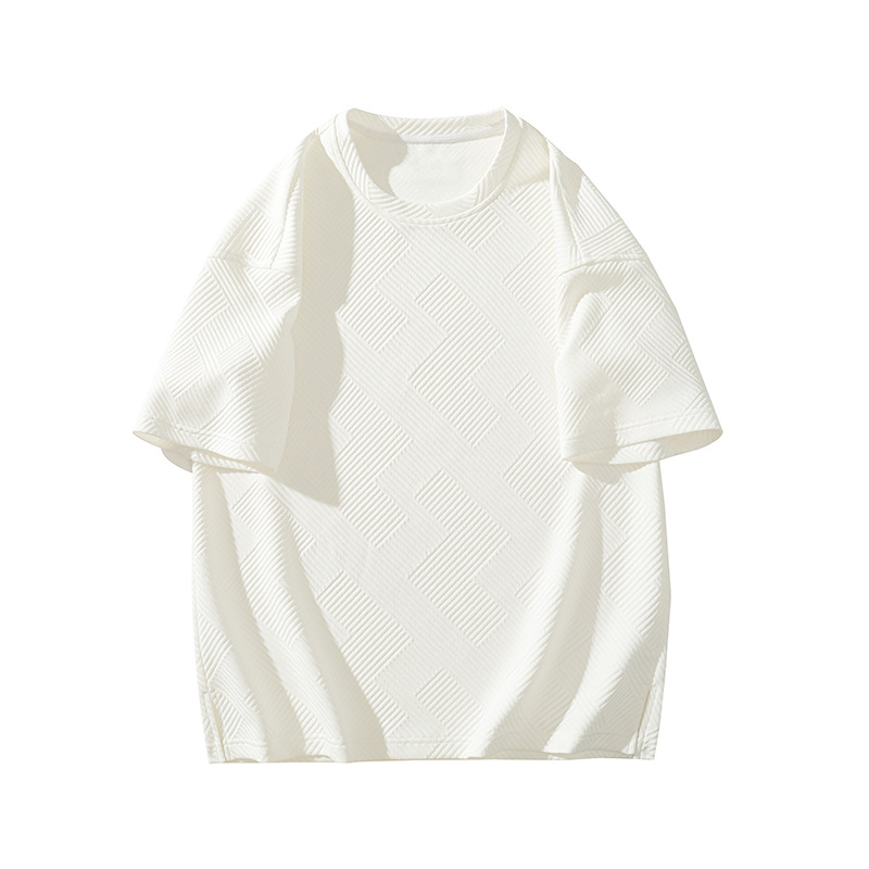 2023 Summer Hong Kong style large size half sleeve bottoming T-shirt men's 350g heavy weight high weight short sleeve jacket factory outlet