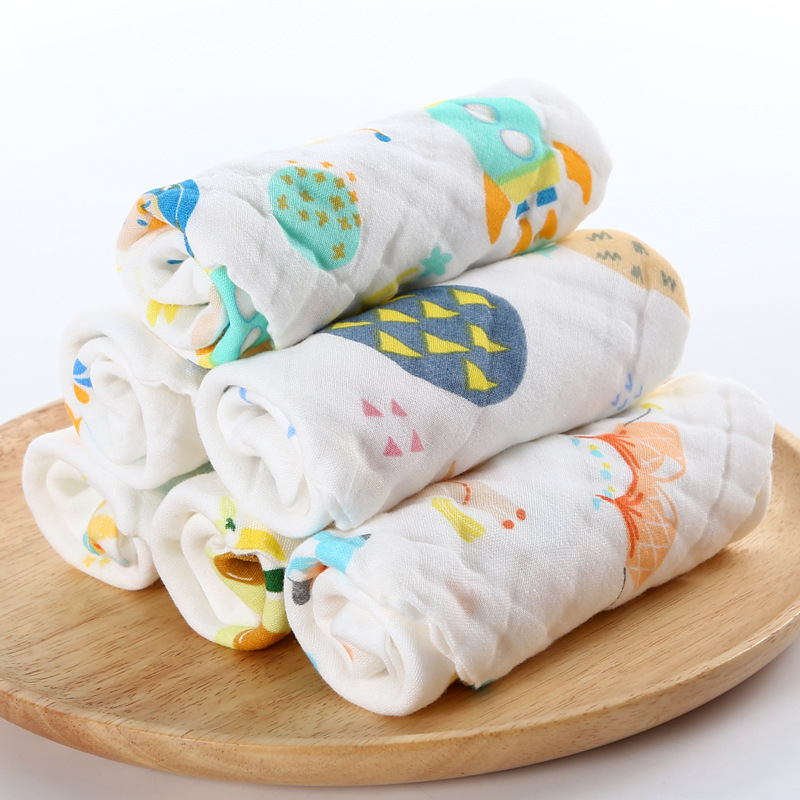 [strict selection] infant six-layer class a square cotton high density baby face towel cotton gauze saliva
