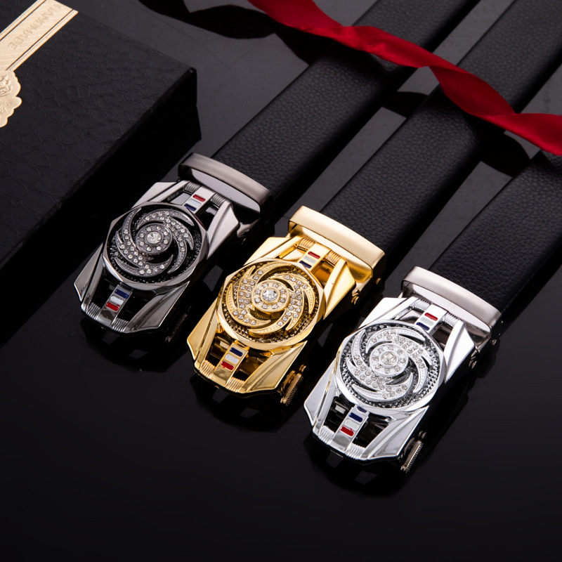 Diamond-encrusted time-to-time operation Belt Men's automatic buckle trembles live explosion casual Joker business Belt manufacturers_voghion.com