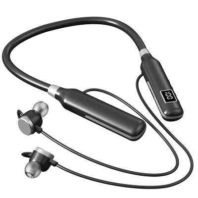 Wireless Bluetooth Headset BT-7 Sports Neck Type Insertable Card Black Technology Digital Display Noise Reduction Cross-border Factory New