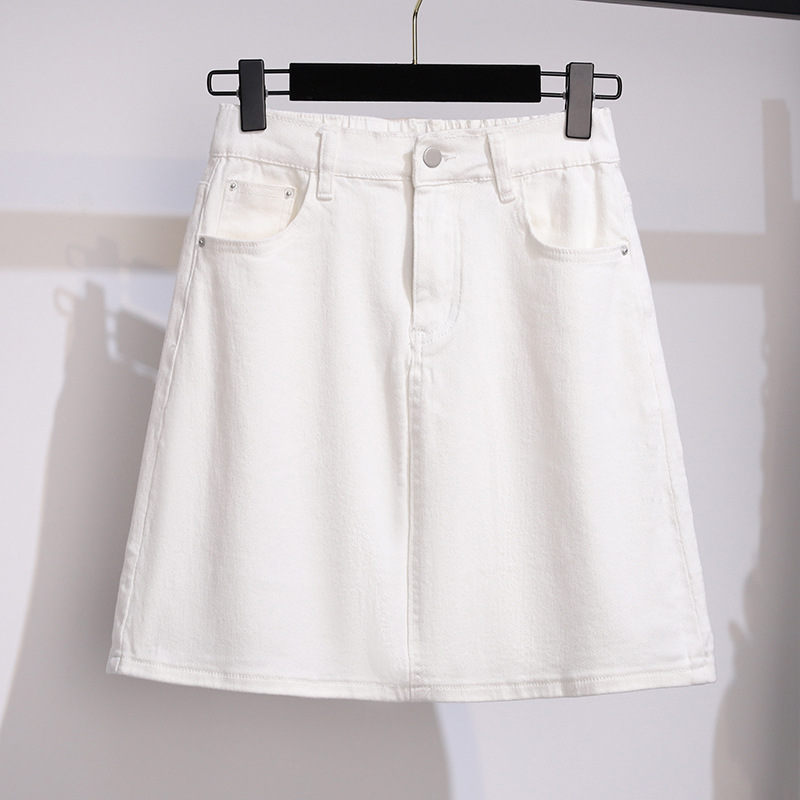A generation of super fat size women's 200/300kg denim overskirt slim casual Joker loose