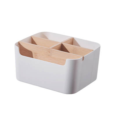 Desktop Storage Box Bamboo and Wood Cosmetics Storage Basket Remote Control Board Storage Box Sundries Storage Basket Living Room Coffee Table Storage