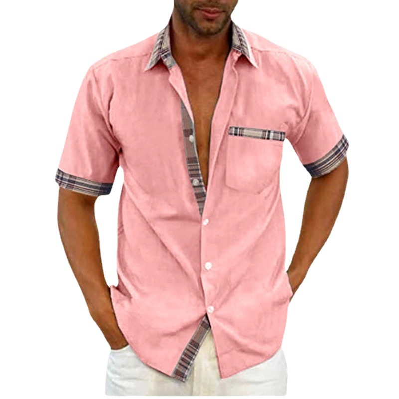 New Arrival 2023 Summer Casual Shirt Men's Non-Ironing Cardigan Short-Sleeved Fashionable Urban Lasel Men's Shirt