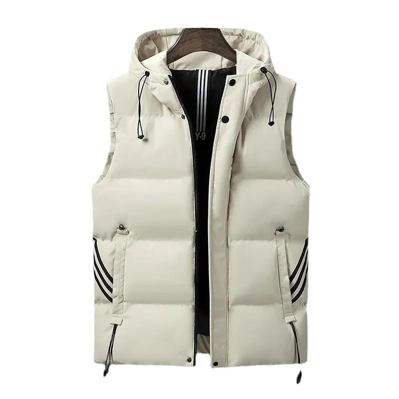 Large Size Down Cotton Vest Men's Loose Plus Fat Warm Waistcoat Vest Chubby Vest Fashionable Jacket Men's Winter