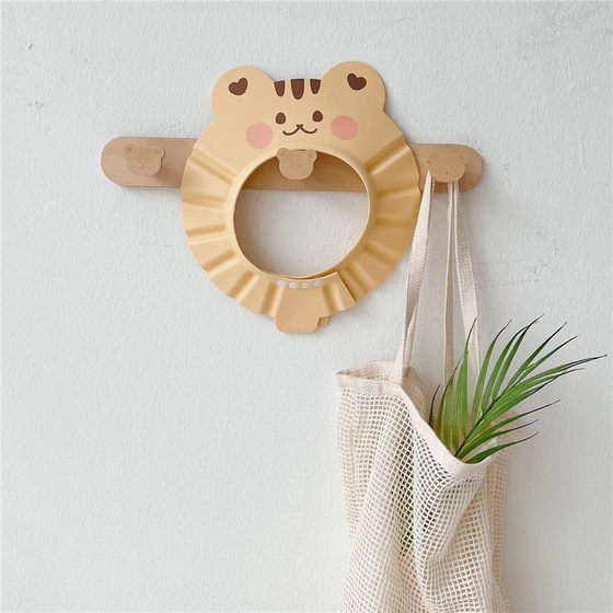 Korean ins Baby Shampoo Cap Children's Cartoon Bear Water-blocking Shower Cap Children's Waterproof Hair Ear Protection Hat