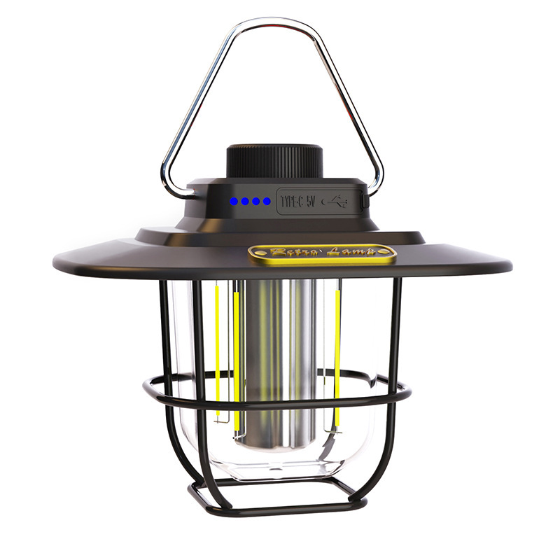Retro camping lamp LED atmosphere lamp tent lamp horse lamp strong light portable rechargeable portable portable lamp multifunctional camping lamp