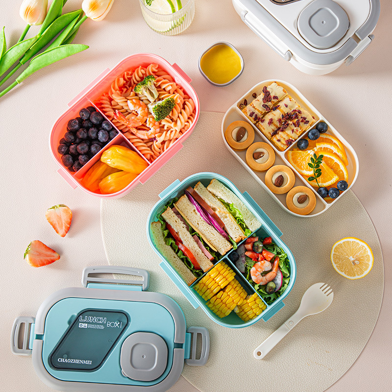 Practical Lunch Box for Students Salad Lunch Box with Sauce Box Microwave Heating Tropical Meal Box Fruit Box