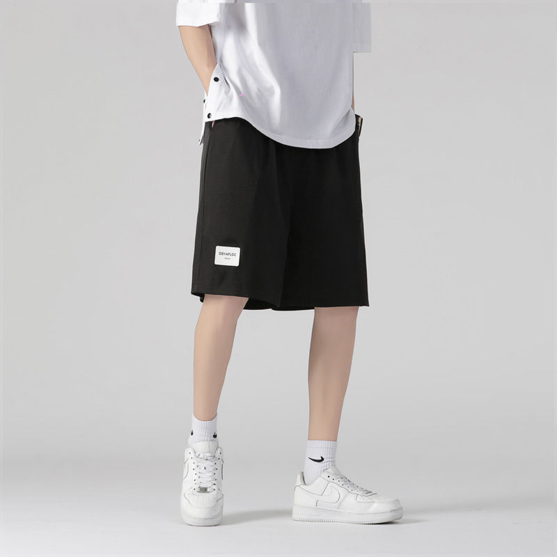 Casual shorts men's thin breathable straight loose shorts fashion brand summer versatile Ice Silk quick-drying shorts