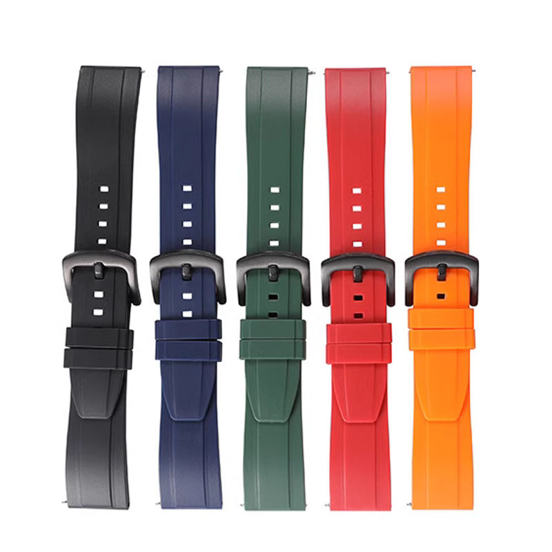 Adapt to Omega Swatch Rubber Strap Smart Watch Quick-release Curved Strap 20/22/24mm Watch Accessories