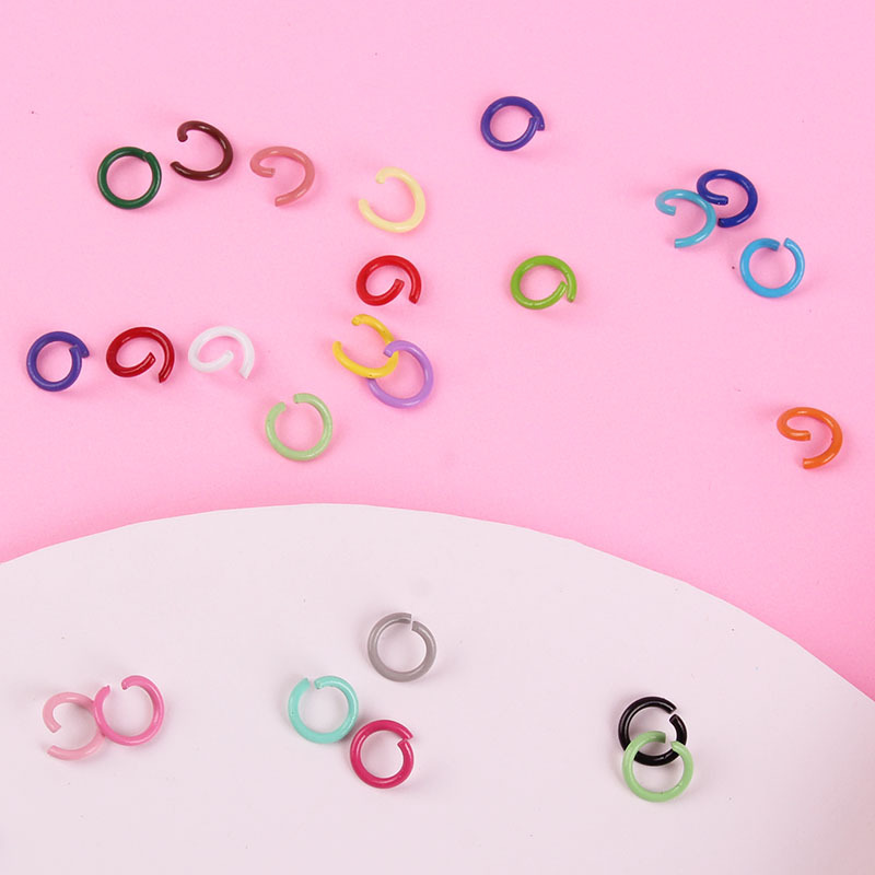 Paint 0.8 color open ring iron connection ring bracelet hand hanging ring material DIY key chain jewelry accessories