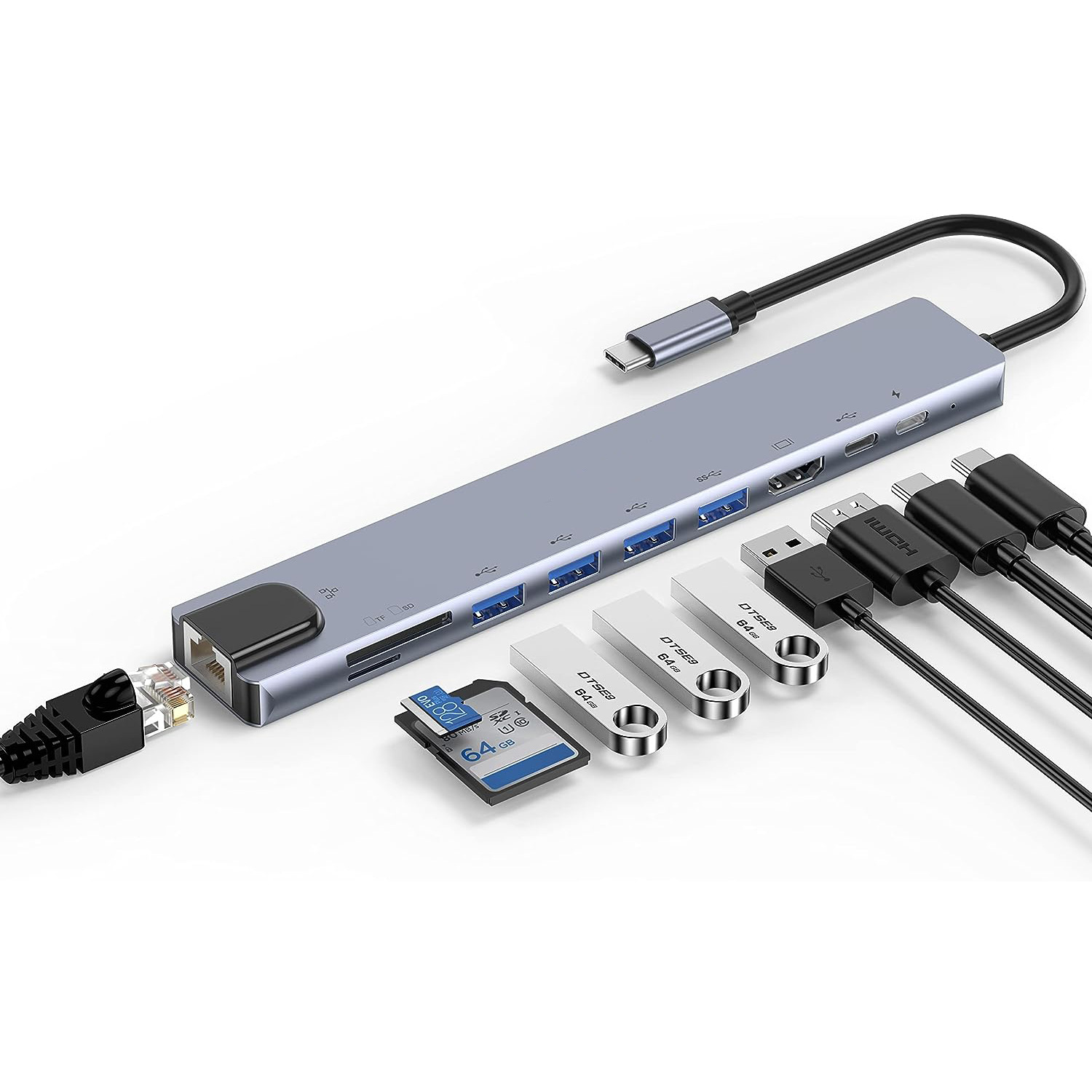 type-c to hdmi multi-function 10-in-1 docking station RJ45100m network port laptop expansion dock