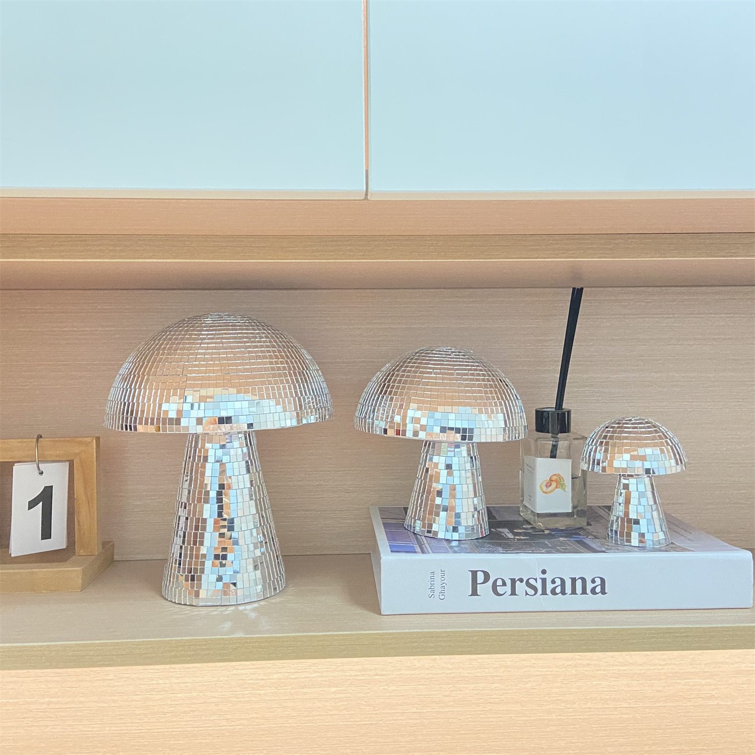 Mushroom Disco Ball Mirror Glass Decorative Mushroom Ornaments Cross-border New Mushroom Disco Ball