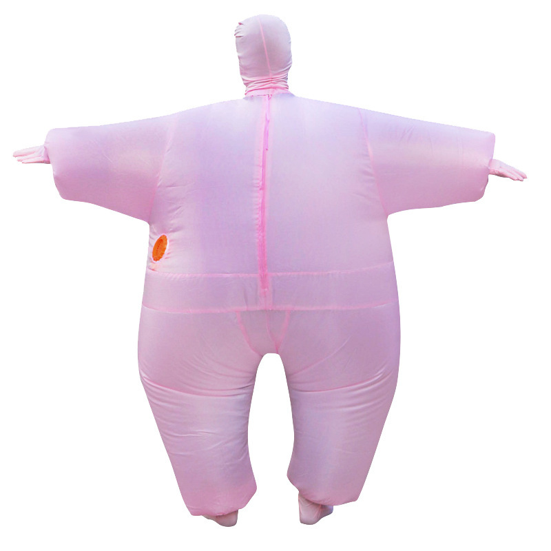 inflatable-cartoon-masked-ninja-costume-for-halloween-party---fat-guy-performance-outfit-white-silicone-blow-up-clothing