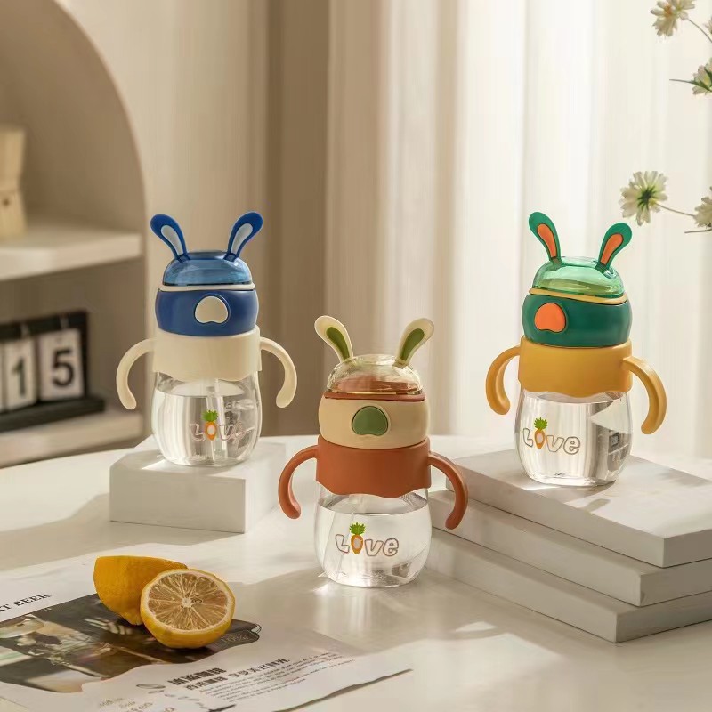 New Children's Water Cup School Kindergarten New Student Suction Cup Baby Rabbit Cartoon Cute Super Cute Kettle