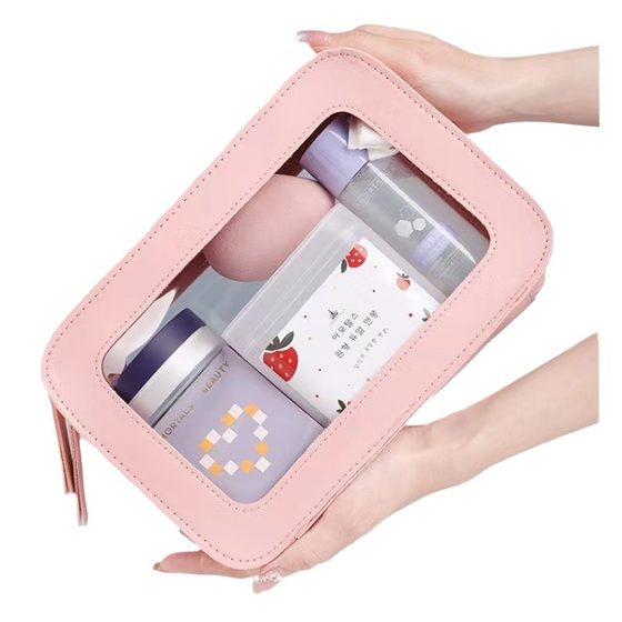 Manufacturers in stock fashion simple transparent pvc waterproof cosmetics storage bag, cross-border new wash cosmetic bag