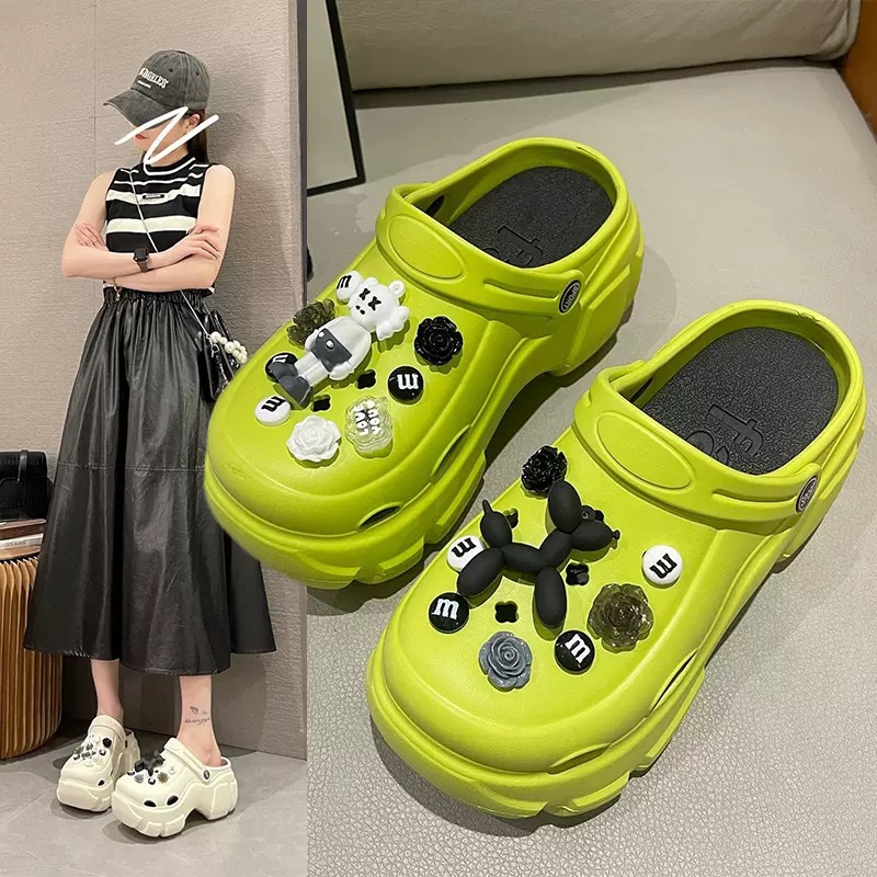 New hole shoes women's thick bottom increased non-slip Fashion Net red cute beach sandals for outdoor summer wholesale