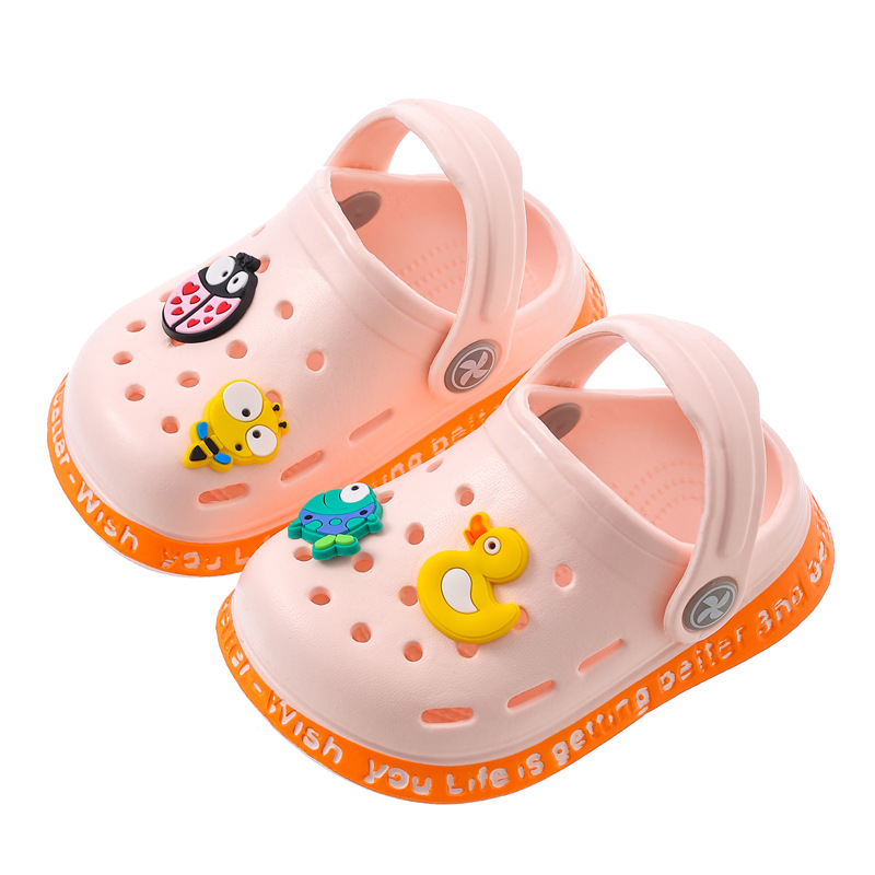 Children's Sandals and Slippers Girls' Summer Small and Medium-sized Children's Baby's Indoor Soft Bottom Non-slip Cartoon Little Boy's Baotou Hole Shoes