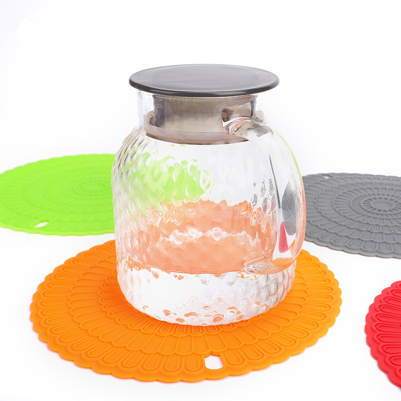 Food Grade Silicone Flower Heat Insulation Mat Silicone Place Mat Round Pot Mat Table Mat Coaster Anti-Hot Mat Bowl Mat