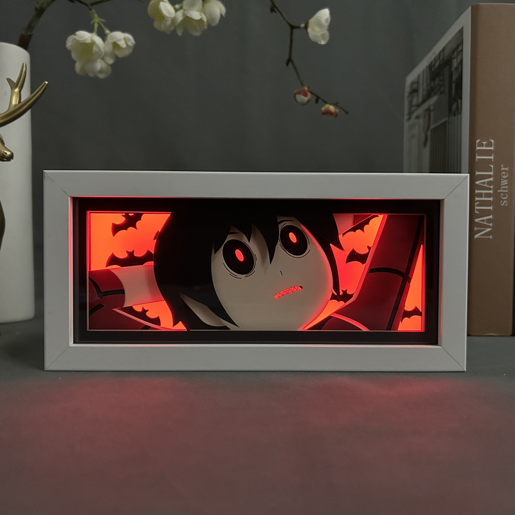 Animation Paper Carving Lamp Secondary Nightlight Desktop Ornaments Bedroom Room Decorative Lamp Full-time Hunter Peripheral Hand-held